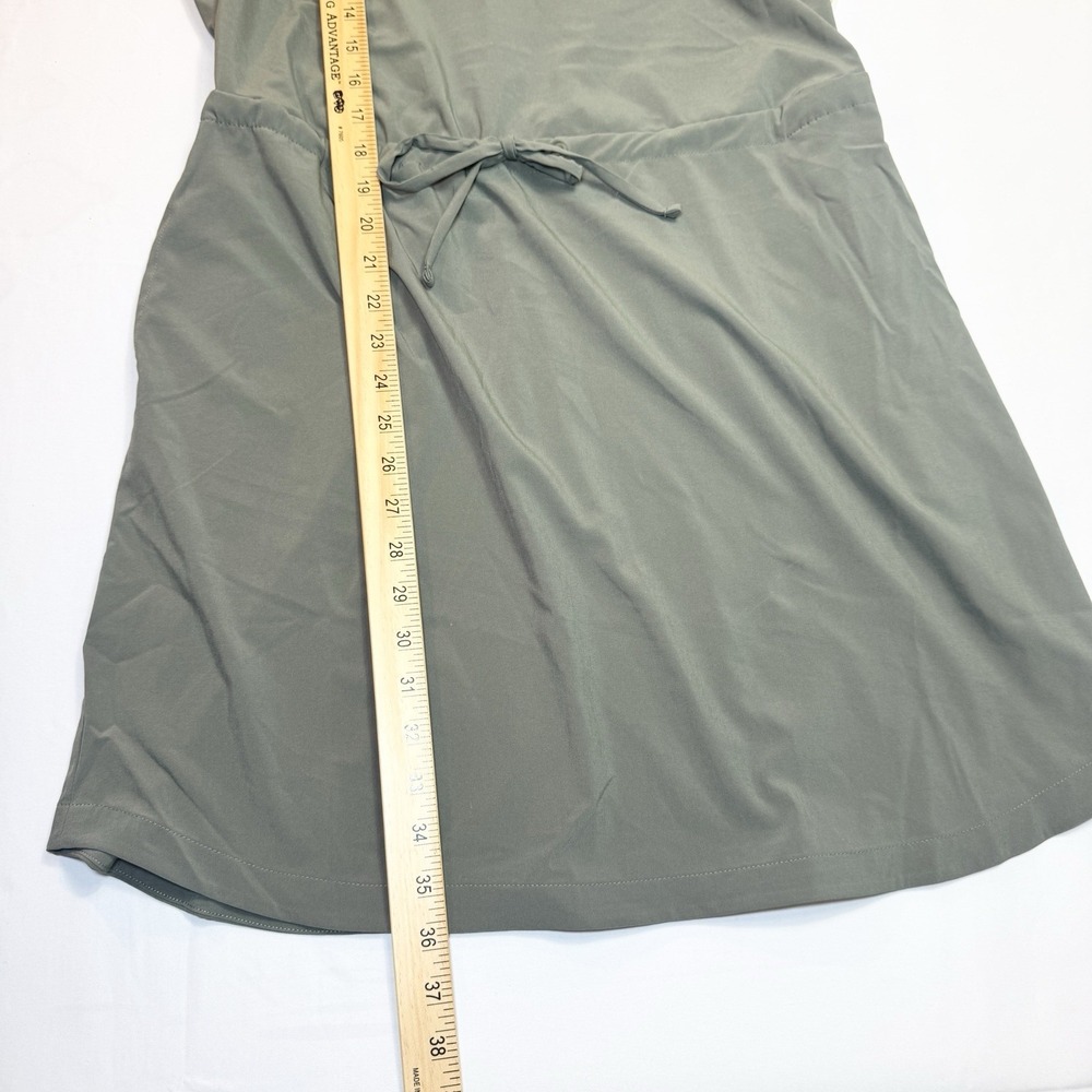 Free Fly Women's Breeze Dress L Sleeveless V-Neck Smokey Olive Drawstring Waist - Picture 9 of 9